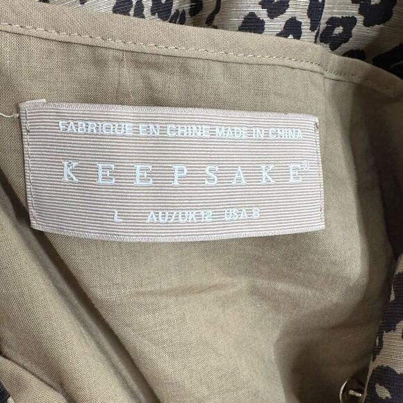 Keepsake the Label Distance Leopard Dress Long Sleeve Belted Mini size 8 - Picture 9 of 10